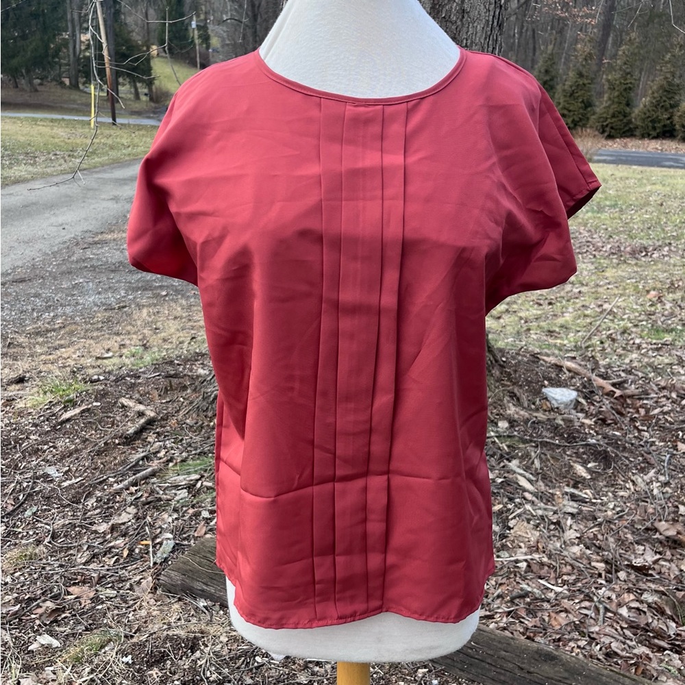 ORARE VINTAGE ORANGE PLEATED BLOUSE WOMENS 14